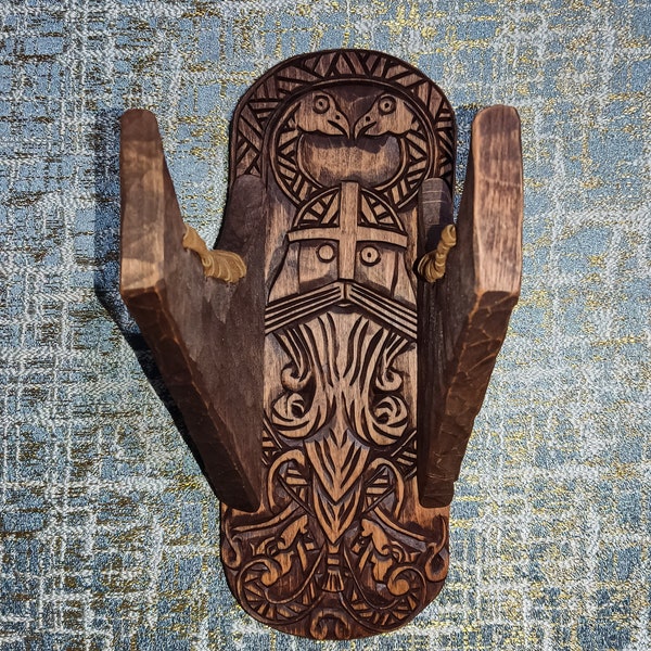 Norse Alder Guitar Wall Mount: Viking Decor Gift