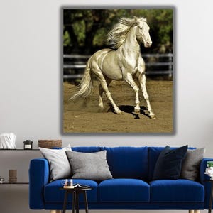 The Akhal-Teke Also Called "Heavenly Horse"/ Wall Art Design / Original Print on Canvas / Home decor