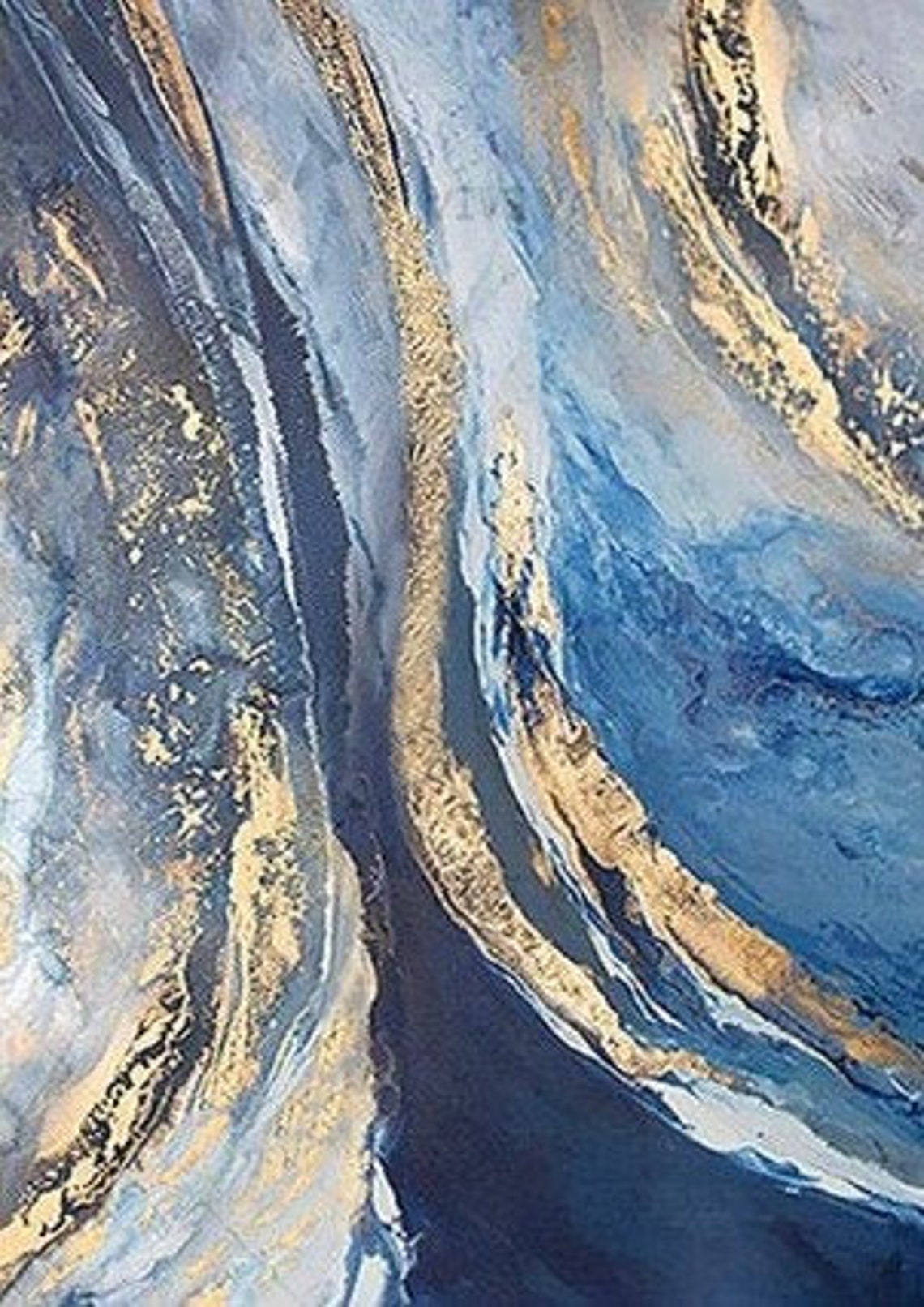 Handmade New Gold Foil Decor/ Oil painting /Modern Abstract Etsy