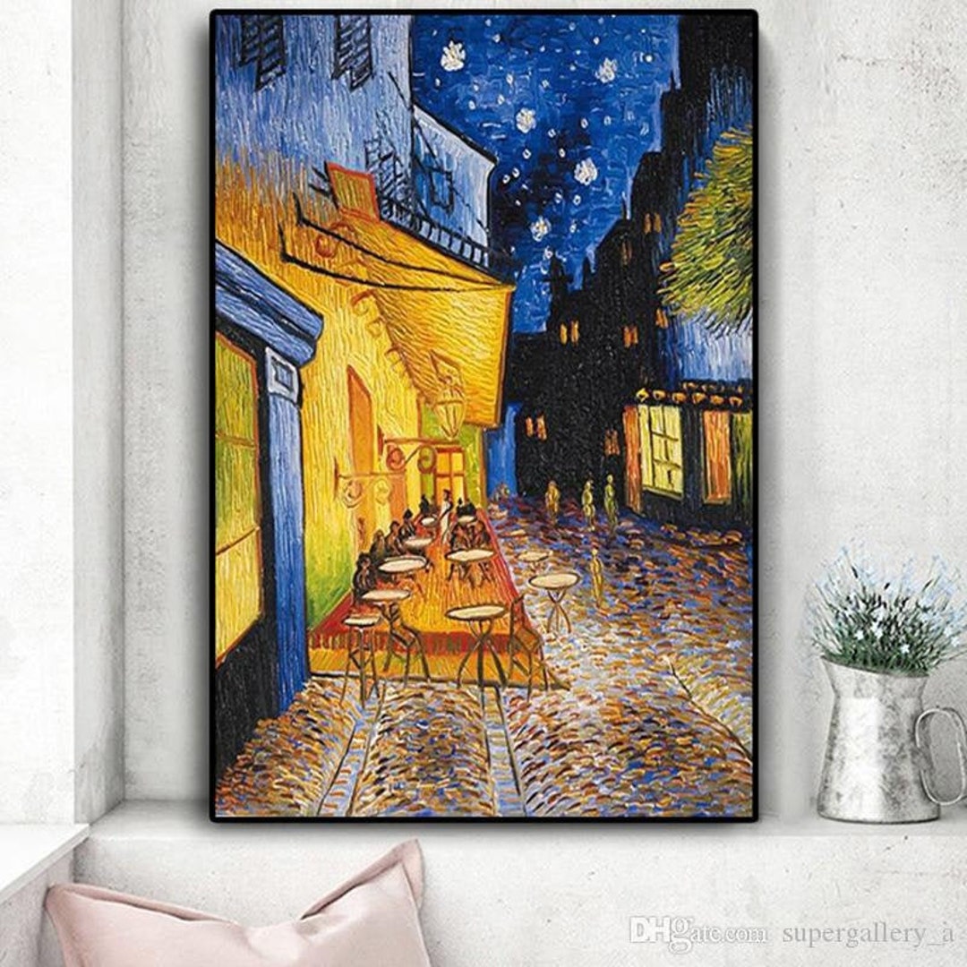 Famous Van Gogh Painting Cafe Terrace at Night / 100% Hand 
