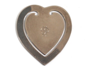 Lesezeichen Herz aus Silber oder versilbert etwa 5cm