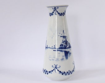 Rauenstein Vase Porzellan gemarkt Delft blau weiß um 1890-1910