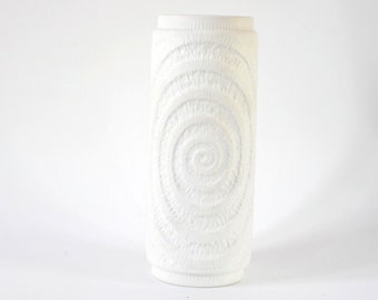 Royal KPM Porcelaine - Kerafina 789 / 22 Bavaria bisquit Milieu du Siècle Moderne années 1970 OP Art Allemagne Vase