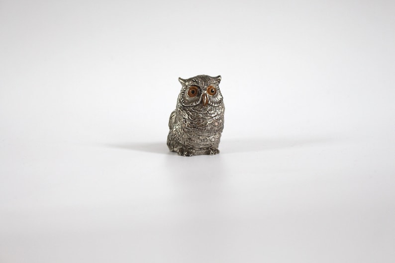 Max Free shipping anywhere in the nation 85% OFF Owl heavy metal silver owl figure decoration f