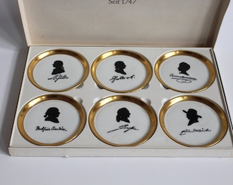 Fürstenberg 6 collecting plates composers gold edge in a box