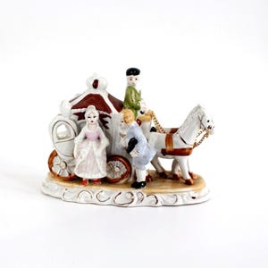 Porcelain figure carriage Rococo approx. 20 cm long
