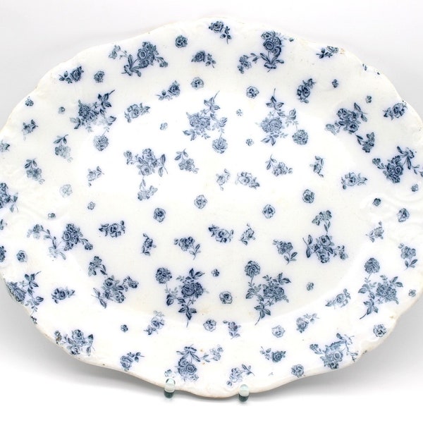 great antique English offer plate blue white ceramic Furnivals Ltd. Staffordshire 1896 - 1912