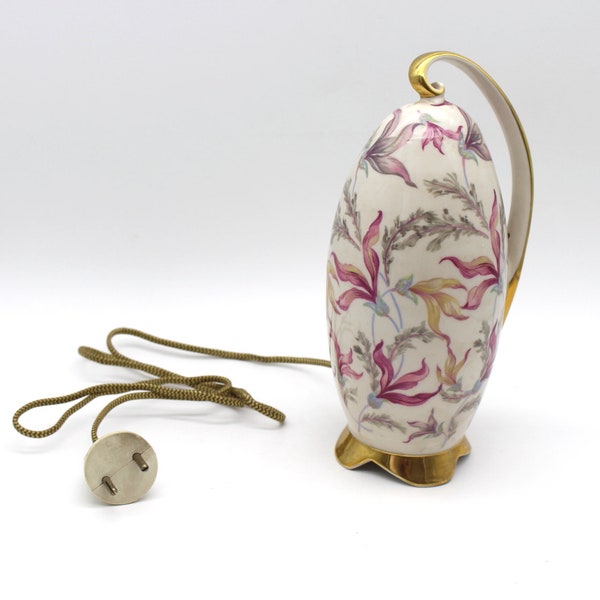 Duftlampe Rauchverzehrer Porzellan antik 30er oder 50er Blumen Goldrand antik Vintage