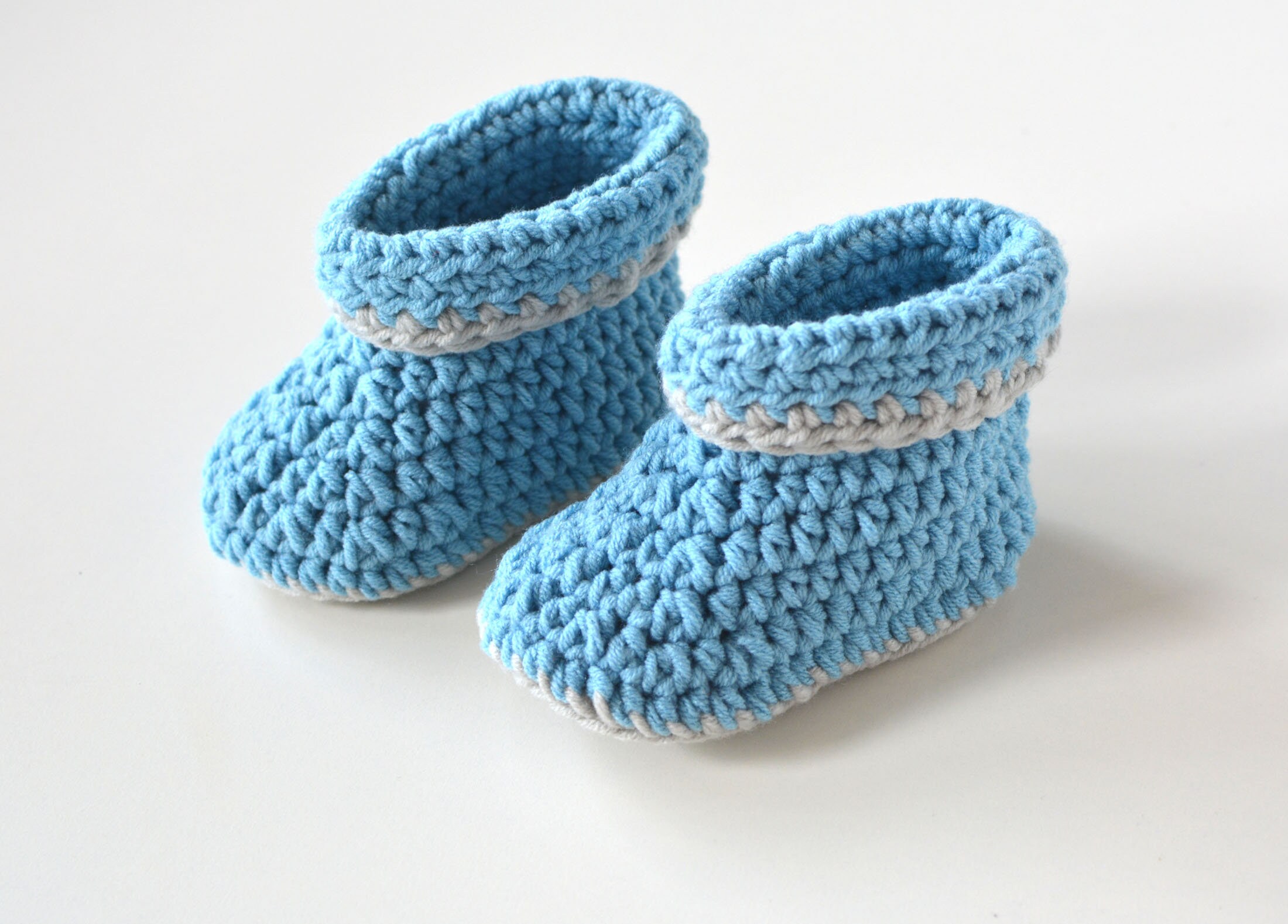 blue baby booties