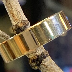 Handmade Flat High polish Wedding Band. 8MM