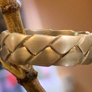 Handmade Woven Braid Wedding Band. 8MM