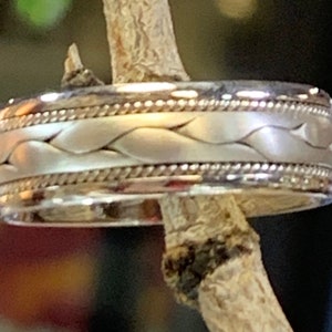 Handmade Woven Braid Wedding Band. 8MM