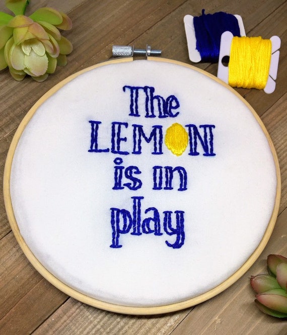 The Lemon Embroidery Embroidered Quote Cabin Pressure Bbc Etsy