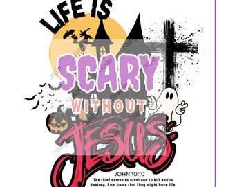 Eng zonder Jezus Digitaal Halloween-ontwerp