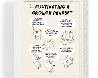 Motivational Cats Poster: Classroom Decor, Positive Quotes (Digital Download)