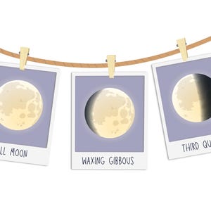 Moon Phases Flashcards: Montessori Homeschool Learning (Digital Download)
