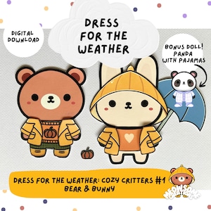 All Seasons Paper Dolls: Dress for the Weather Printable, Dress-Up + Coloring Pages (Digital Download)