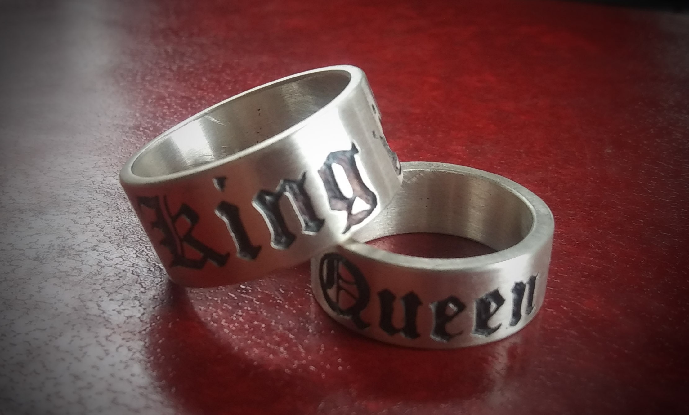 Horizontal King and Queen Ring in sterling silver, Couples Ring, Custo –  LAONATO