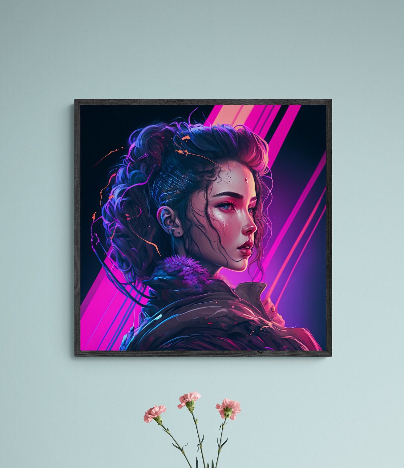 Cyber Girl Wall Art, Futuristic Girl, Cyberpunk Girl, Digital Download ...