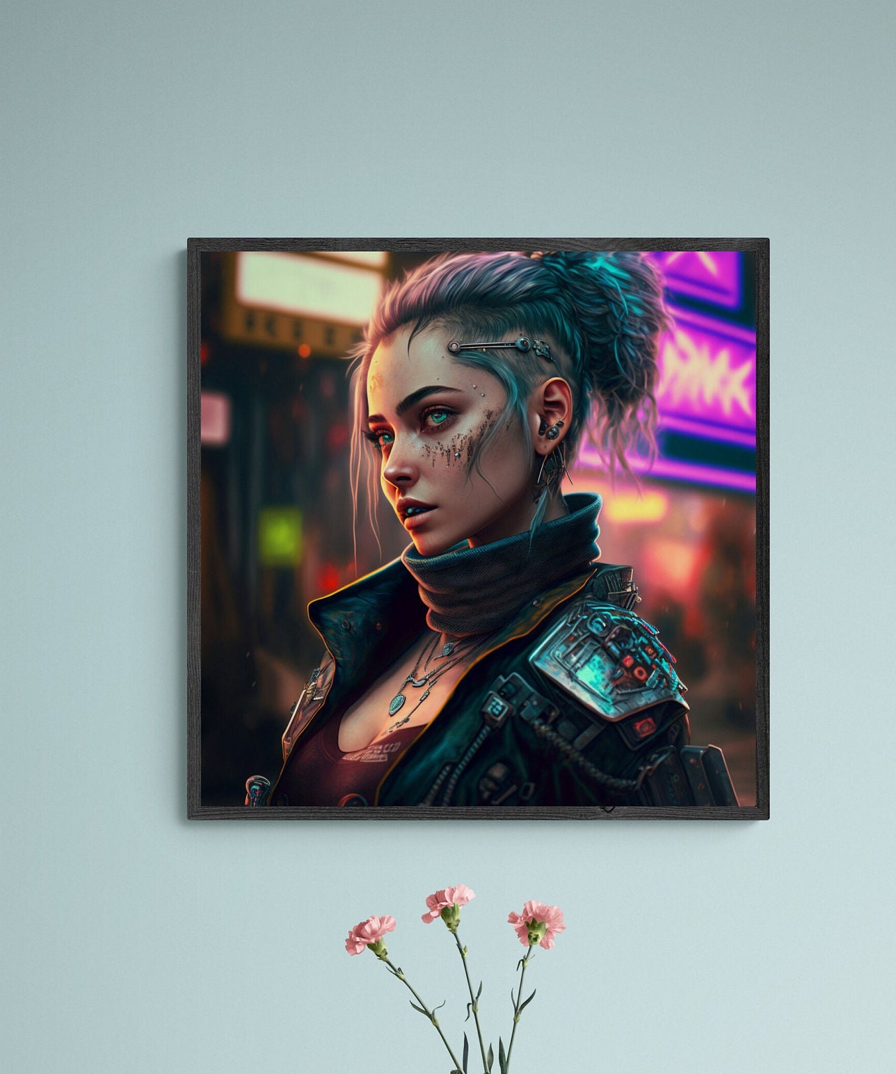 Cyber Girl Wall Art, Futuristic Girl, Cyberpunk Girl, Digital Download ...