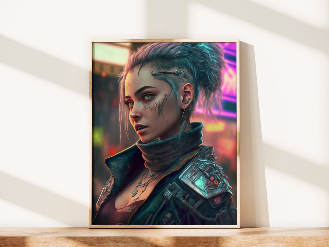 Cyber Girl Wall Art, Futuristic Girl, Cyberpunk Girl, Digital Download ...