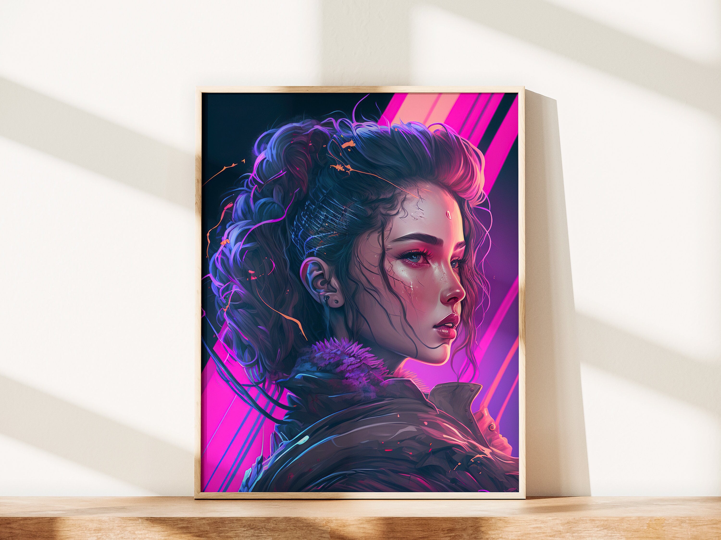 Cyber Girl Wall Art, Futuristic Girl, Cyberpunk Girl, Digital Download ...