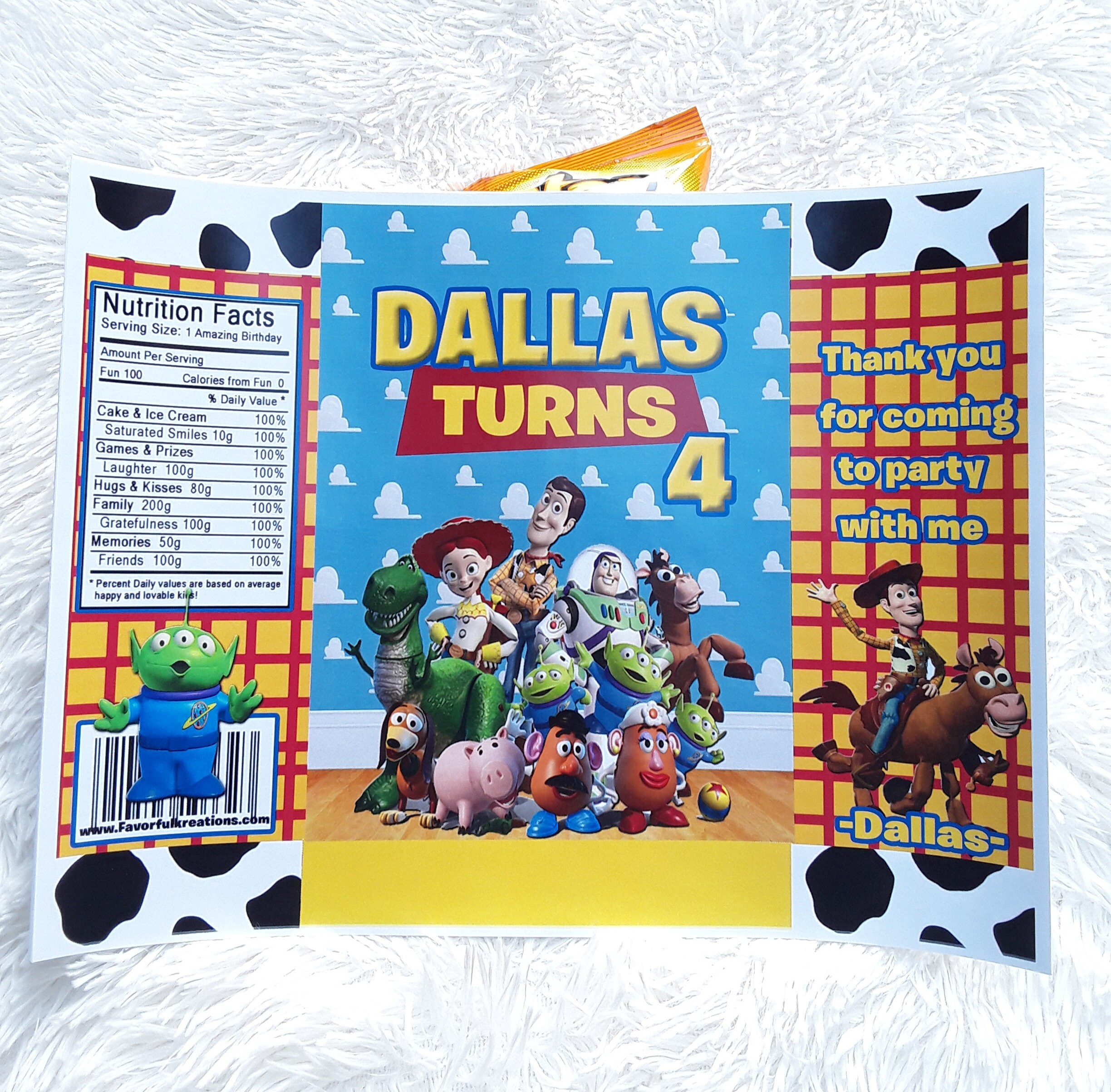 Toy Story Favor Bagstoy Story Chip Bagscustom Chip Bagstoy Etsy