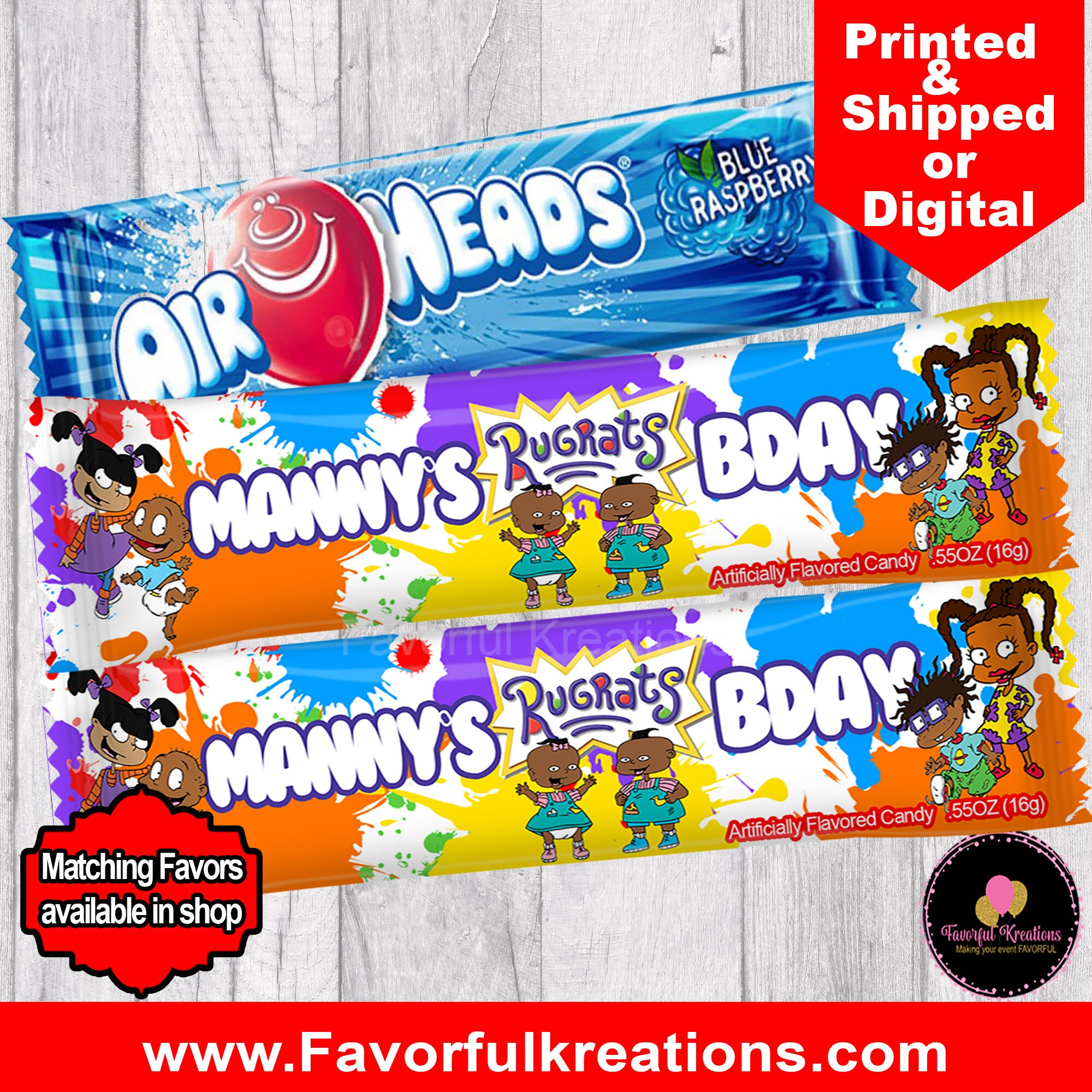 Download African American Rugrats Favors Rugrats Airheads Airhead Etsy
