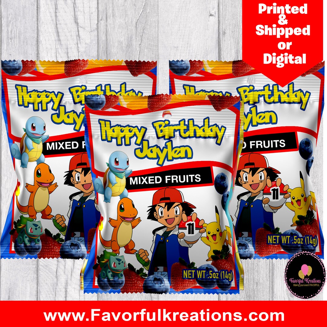Pokémon Fruit Snacks Fruit Snacks Pokémon Party Pokémon Etsy