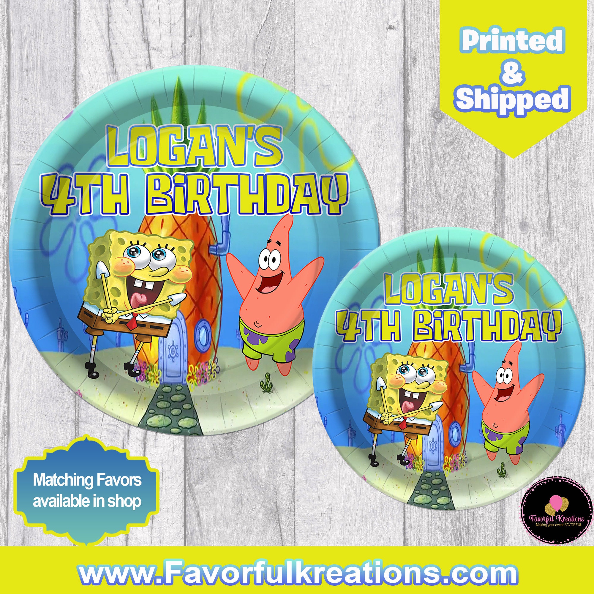 Spongebob Inspired Paper Dinner PlatesSpongbob Dessert Etsy