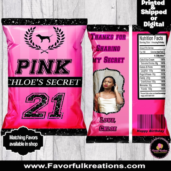 Victoria Secret Chip bags-Victoria Secret Party supplies-custom chip bags-favor bags-Vs Pink Party-PINK Party-sweet16-Bachelorette favors