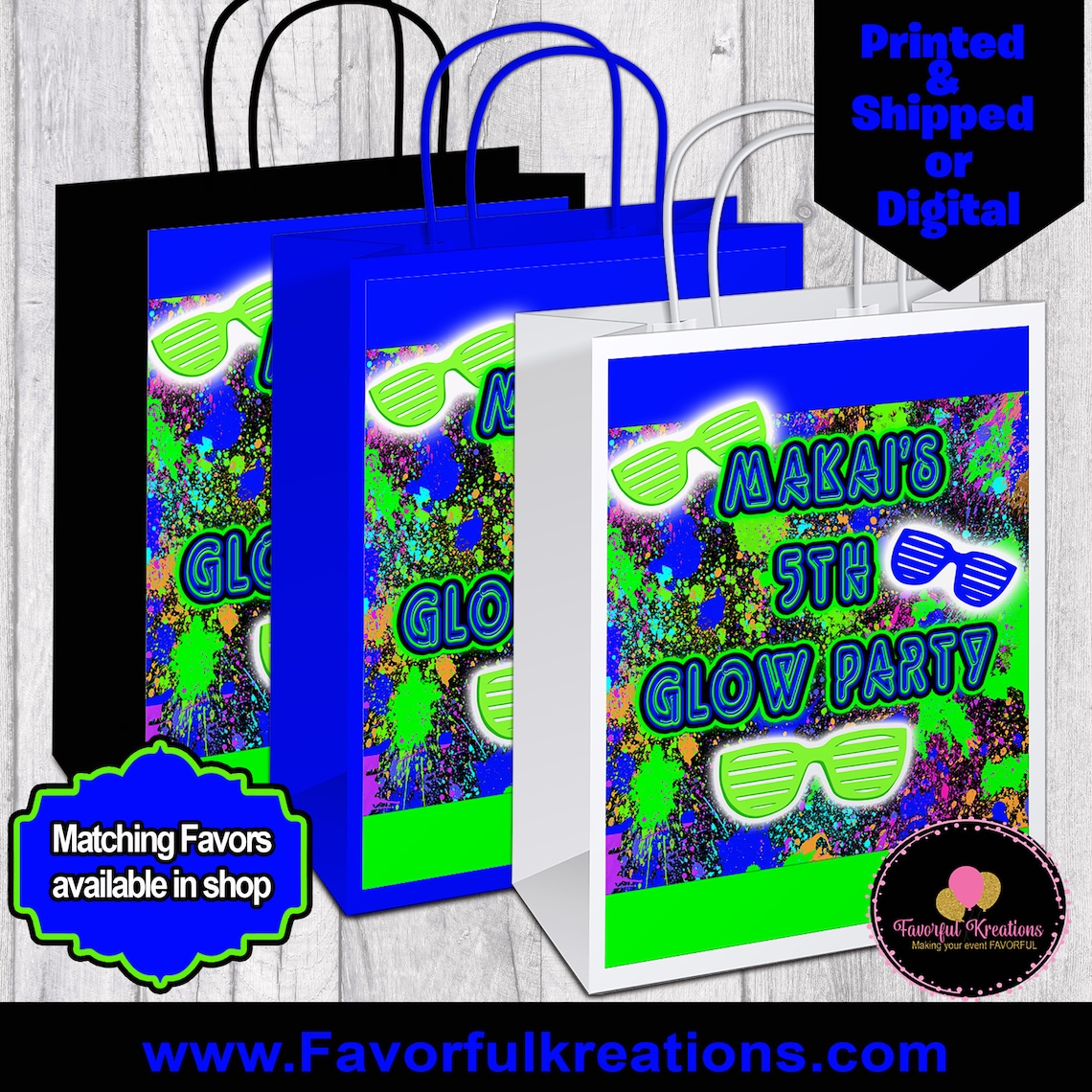 Glow Party Favors Glow Party Gift Bag Boys Glow party Etsy