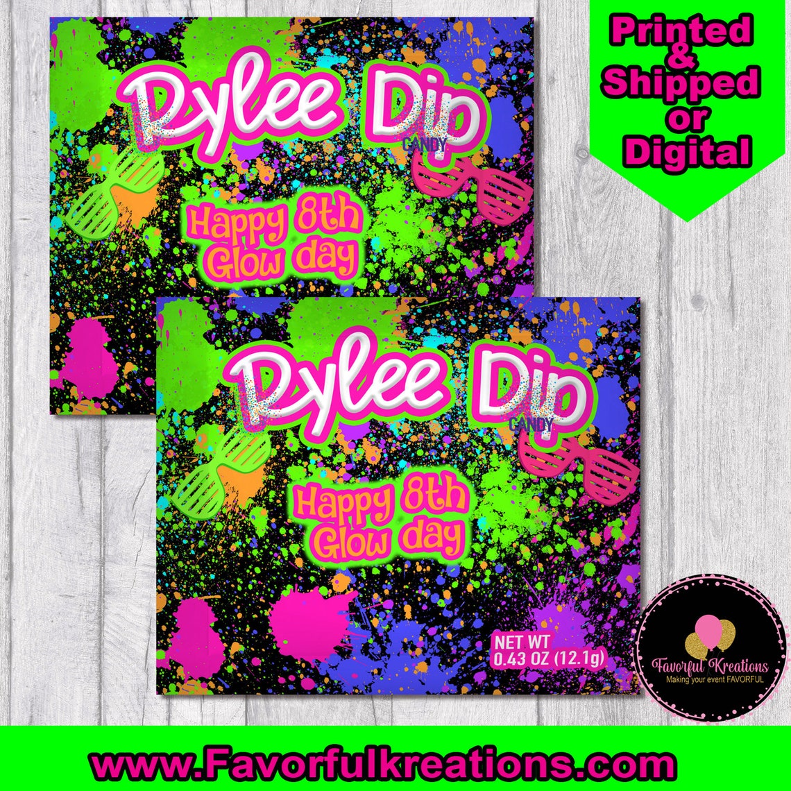 Glow Party Favors Glow Party Fun Dip Glow in the Dark Party Etsy