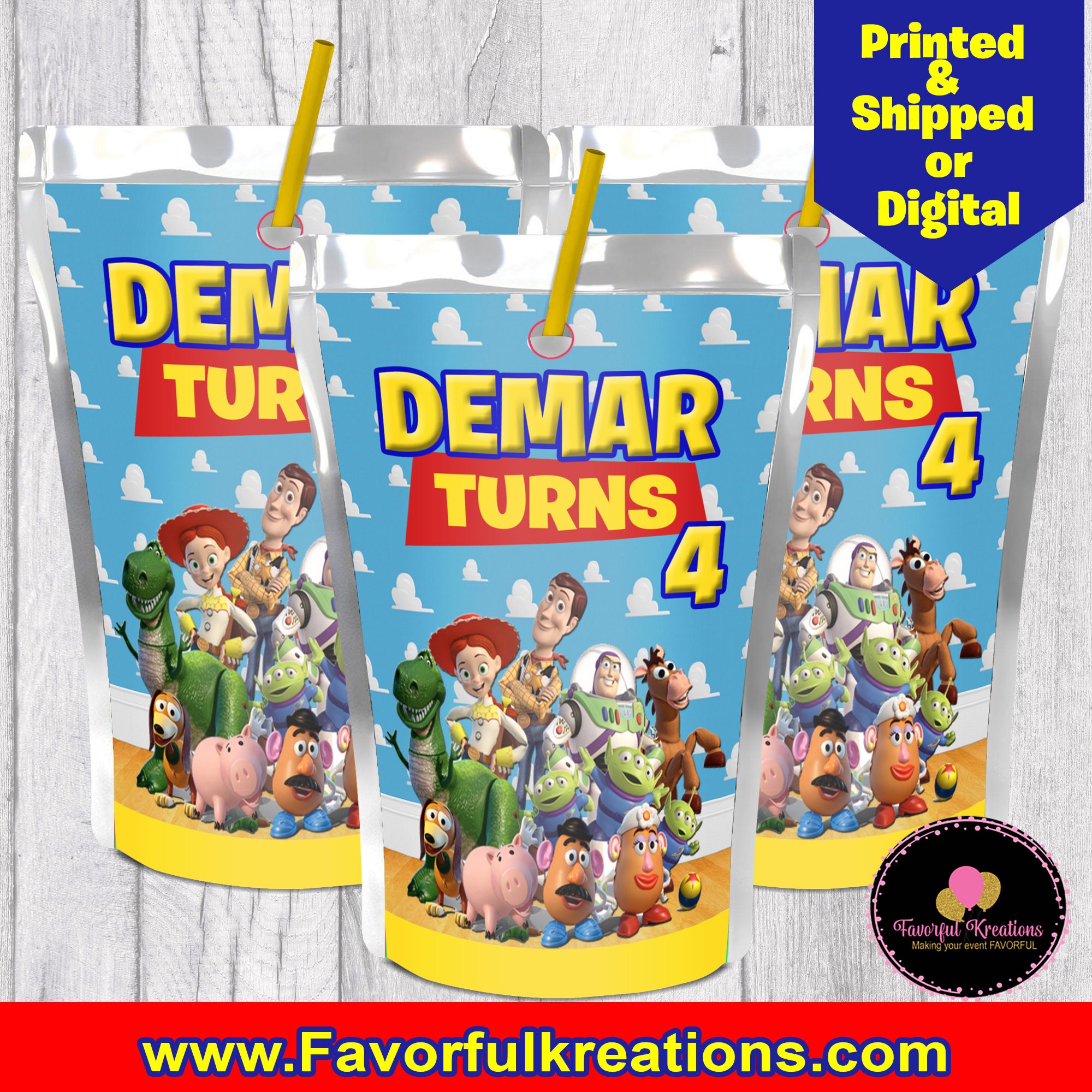 Toy Story Lollipop Labelstoy Story Party Favorstoy Story Etsy