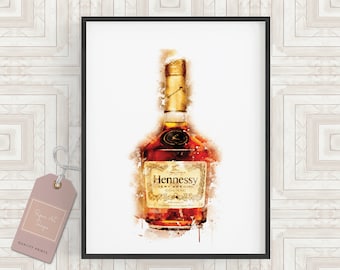 Cognac Wall Art Print Alcohol Wall Art Kitchen Print Fathers Day Gift