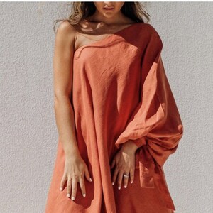 Red carter one shoulder cover up 2025