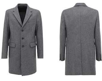 Wool men coat, Single Breast WOOL Blend COAT, Top Coat Wool Winter, Vintage style Jacket,