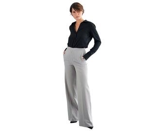 Wide trousers-Wide pants-Suit pants-Fine fabric trousers-High waist-Elegant pants-Casual pants-Luxury wear-Stylish pants-High quality fabric