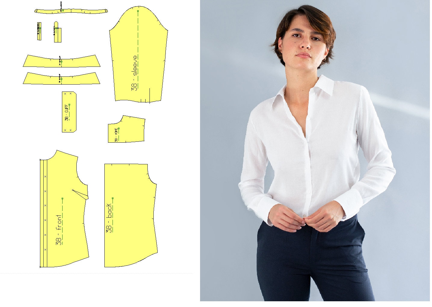 Que talla es la 36 en blusa de mujer sale
