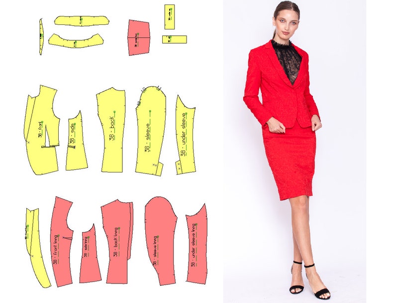 PDF Blazer Pattern Size 48 EU/ Blazer Pattern/women Blazer Sewing