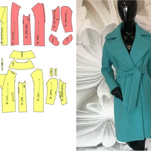 Coat Paper Pattern/ Sewing your Own / Plus size / Sewing Patterns for Women / PDF sewing pattern Women Straight Cut Coat whit Waistband