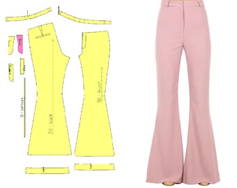 High waisted bell bottom pants pattern clearance