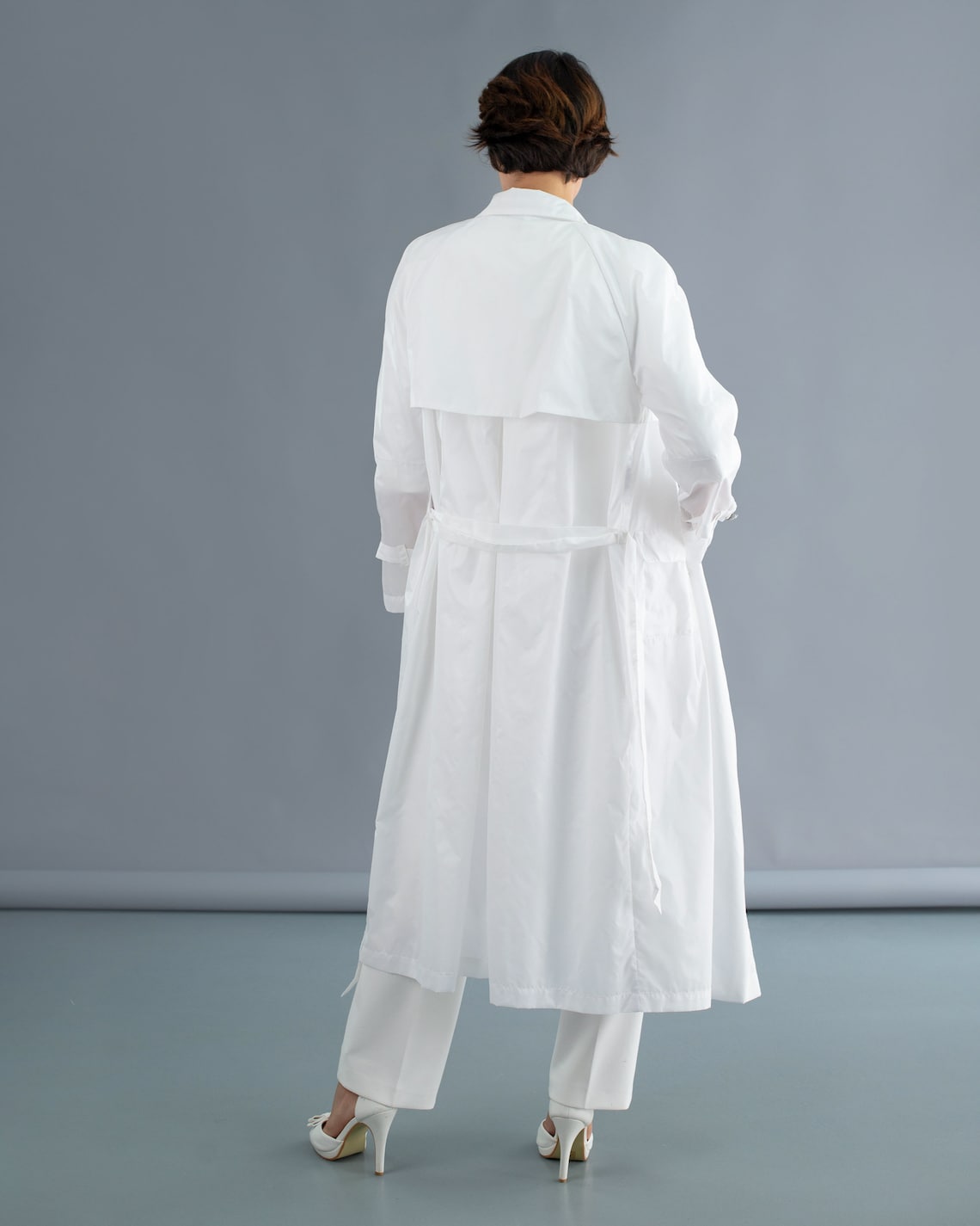 Raincoat-white Raincoat-trench Coat-rain Jacket-spring Coat-autumn Coat ...