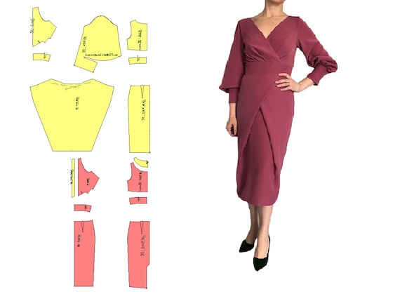Woman Retro Dress Sewing Pattern Plus Size Patterns | Etsy