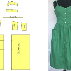 Front Button Dress Sewing Pattern / Sewing your Own / Sewing Patterns/ Sewing Patterns for Women / PDF sewing pattern Women / Plus size