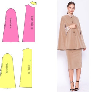 Women Cape Paper Pattern/ Blazer Pattern - Etsy