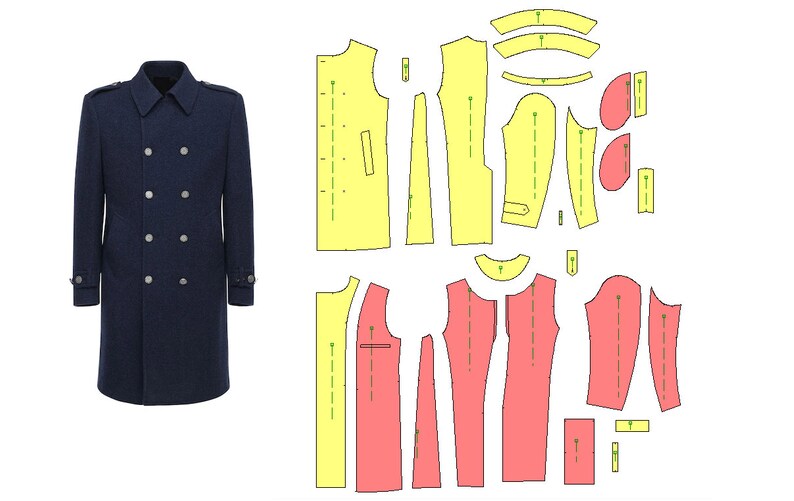 Men Coat Paper Pattern, Man Coat Pattern, Coat Sewing Pattern, Man