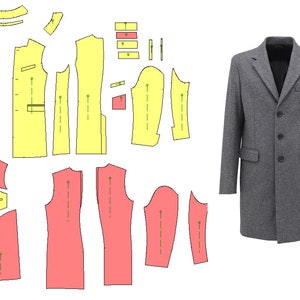 Men Coat Paper Pattern, Man Coat Pattern, Coat Sewing Pattern, Man Winter Coat, Man Coat