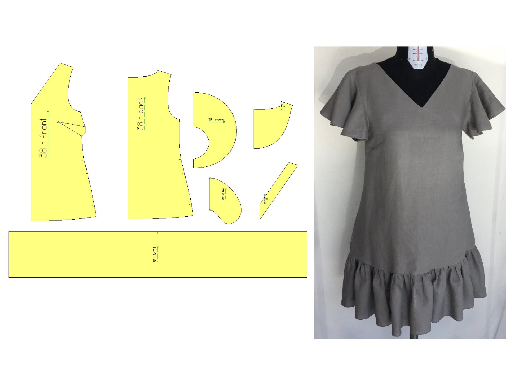 PDF Shirt Dress Sewing Pattern SIZE 32 / Sewing Your Own / - Etsy