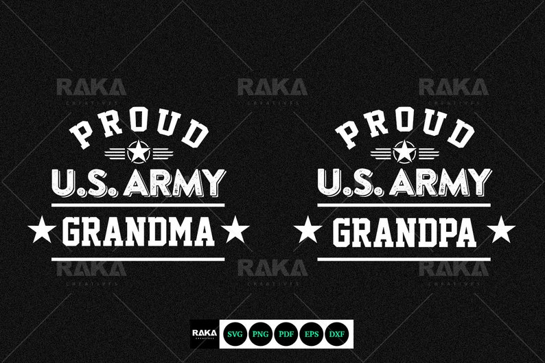 Download Proud US Army Grandma & Grandpa Military Family in SVG ...
